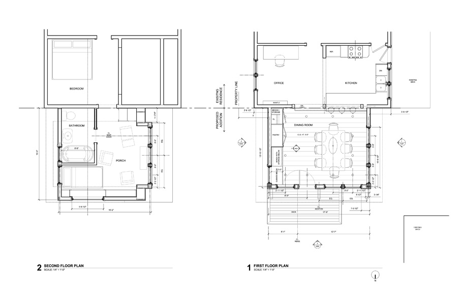 first and second floor plans